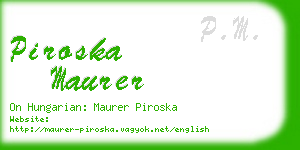 piroska maurer business card